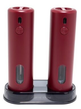 Curtis Stone Rechargeable Spice Grinders Set of 2 Red 810569 Salt & Pepper